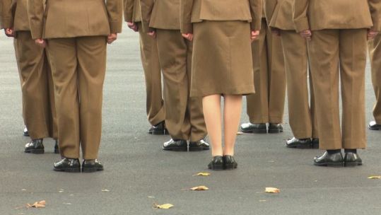 Anonymous personnel on parade at Bulford 091121 CREDIT BFBS