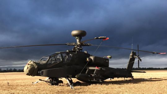 Apache lands in Lincolnshire field as Storm Ciara looms 100220 CREDIT CO 3 Regiment Army Air Corps/Twitter