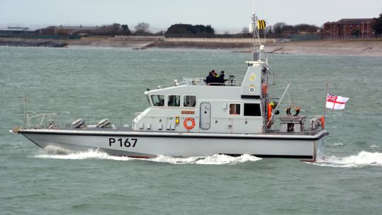 Archer class patrol ship HMS Exploit P2000 sails from Portsmouth to Nato exercise off Norway 050224 CREDIT  Ben Mitchell PA Wire