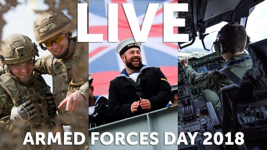 Armed Forces Day Live 2018 Llandudno Wales Tri-Service British Army Royal Navy Royal Air Force Forces Radio BFBS Forces TV