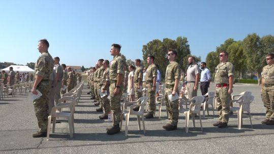 Armed Forces personnel at a Battle of Britain commemoration service at RAF Akrotiri, Cyprus 