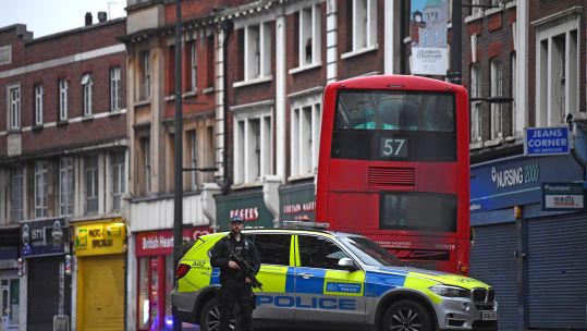 Armed police at the scene in Streatham High Road after terror incident 020220 CREDIT PA,_0.jpg