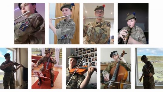 1 Highlanders Cadet Force Band playing Wild Mountain Thyme remotely (Picture: 1 Highlanders Cadet Force Band).