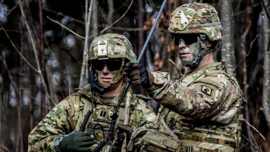 Members of the US Army using the new NSRDEC style helmet during trials (Picture: US Army/ Lt. Col. John Hall).