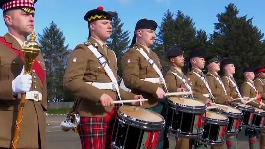 Army School of Bagpipe Music and Highland Drumming in Edinburgh CREDIT BFBS