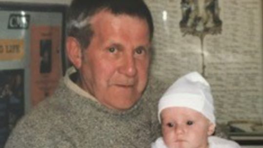 Lancashire Police handout of Frank Fishwick with one of his grandchildren.