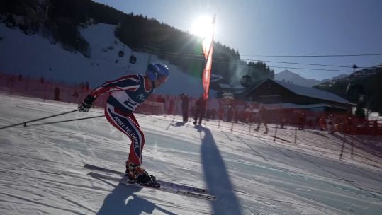 Army Telemark Captain Dafydd 'Daz' Howells competes in the Telemark Sprint at Meribel CREDIT BFBS DATE 06022025.jpg 