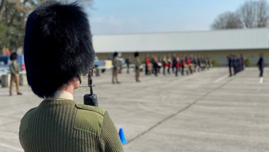 Pirbright during preparations for Prince Philip's funeral