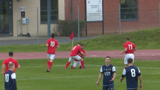 Army U23s celebrate their opening goal against the Navy in the Inter Services Credit BFBS DATE 09022022.jpg