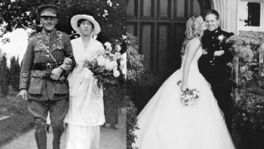 The exhibition showcases nine wedding dresses worn over a period of nearly 100 years (Picture: Fusilier Museum).
