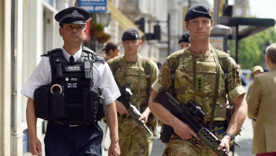 Army join police in Whitehall after terror attack 240517 CREDIT PA