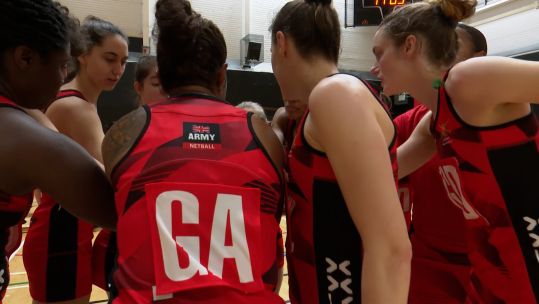 Army netball huddle Credit BFBS DATE 26012025.jpg 