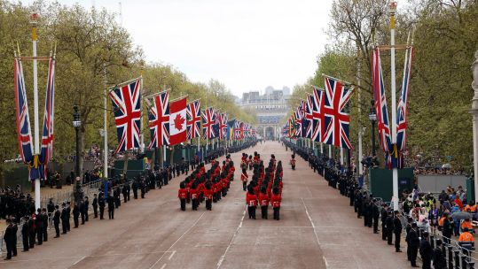 Army personnel marching down the Mall ahead of the coronation of King Charles III (Picture: MOD).