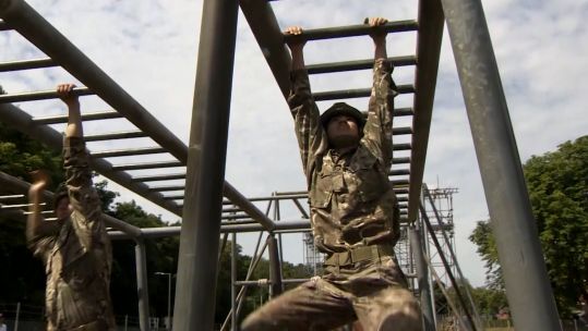 Army reservists on advanced course for Physical training Instructors, (right) Lance Corporal Ashley Chen Cooper 14072022 CREDIT BFBS