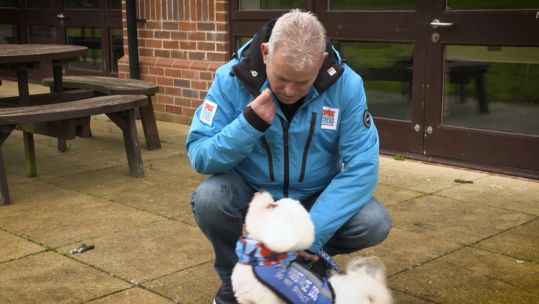 Army veteran Barry Coase and dog Bella