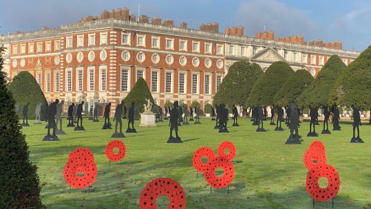 Art installation depicted the silhouettes of soldiers at Hampton Court Palace