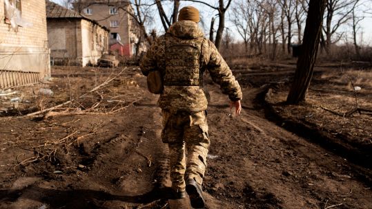 Artillery Brigade soldier Ukrainian Army in Chasiv Yar 260224 CREDIT ZUMA Press, Inc, Alamy Stock Photo
