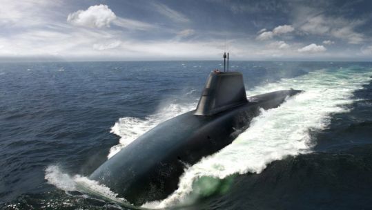 Artist's impression of the Dreadnought-classs subamrine above water (Picture: MOD)