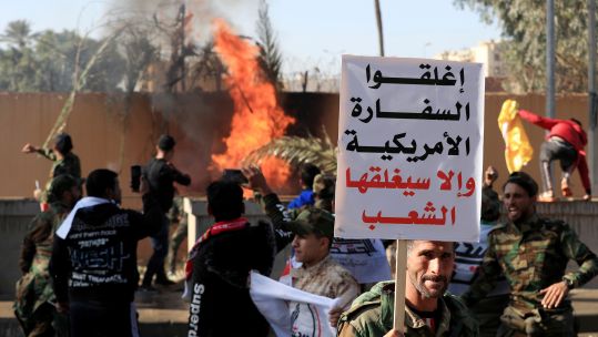 Attack on US embassy in Baghdad, Iraq 311219 CREDIT REUTERS - WARNING REPURCHASE AFTER 30 DAYS IS NECESSARY