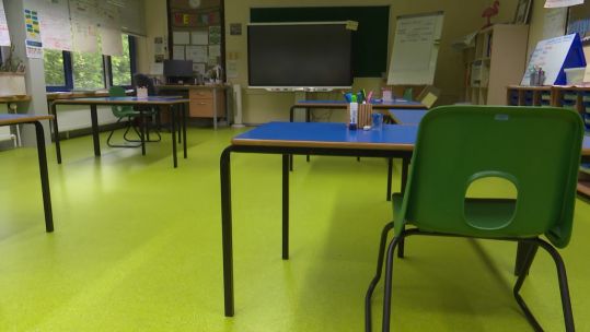 Attenborough School in Germany empty classroom COVID19 CORONAVIRUS 290520 CREDIT BFBS.jpg 