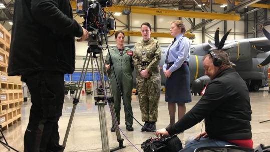 International Women's Day RAF Brize Norton Royal Air Force Good Morning Britain GMB Interview Photo Credit BFBS Brize Norton