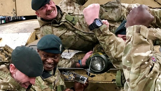 Troops in BATUS listen to Forces Radio BFBS on new pocket radio
