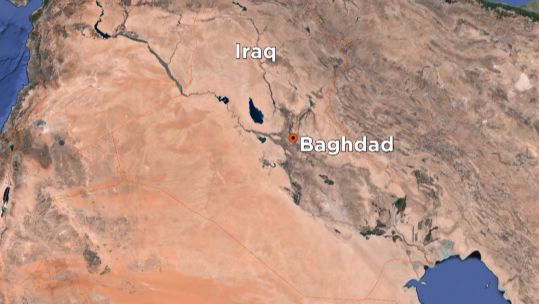 A map showing the location of Baghdad in Iraq (Picture: Google Earth).