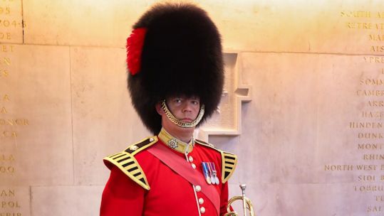 Band Sergeant Major Phil Dickson, who will be performing at Wembley for the UEFA Euro 2020 final, at Wellington Barracks