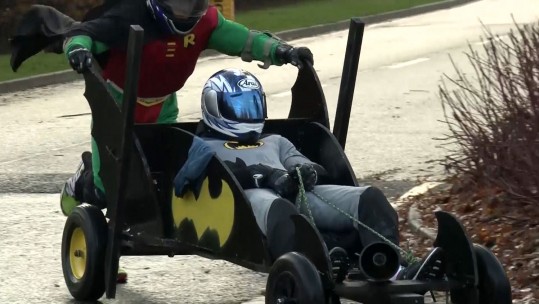 Caped Crusaders And Video Game Stars In Action At Soapbox Derby