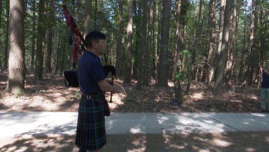 Bagpipes echo through Dutch woods as The Battle of Arnhem is remembered in the Netherlands.