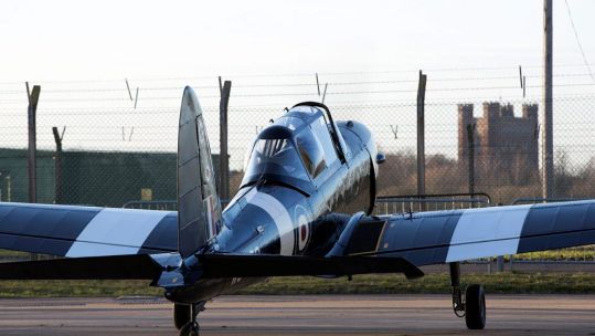 Battle of Britain Memorial Flight Chipmunk WG486 returns to RAF Coningsby