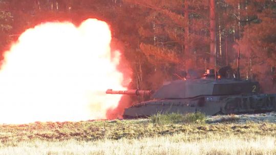 Battle tank in action 190219 CREDIT BFBS