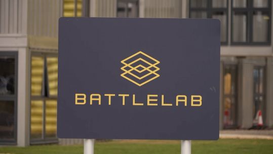 BattleLab sign outside hub facility in Dorset 180522 CREDIT BFBS