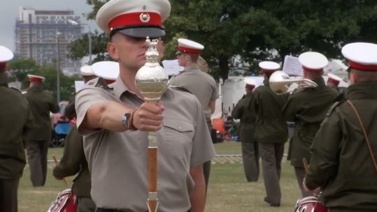 Beating Retreat ceremony CREDIT BFBS