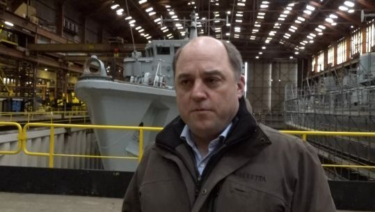 Ben Wallace speaking to Forces News during a visit to Appledore, Devon