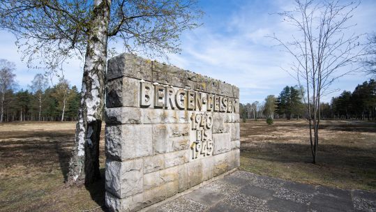 Bergen-Belsen memorial 75 years after liberation 150420 CREDIT PA