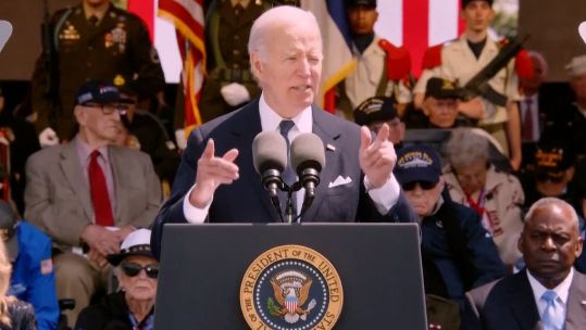 Biden salutes veterans at 80-year anniversary ceremony near Omaha Beach