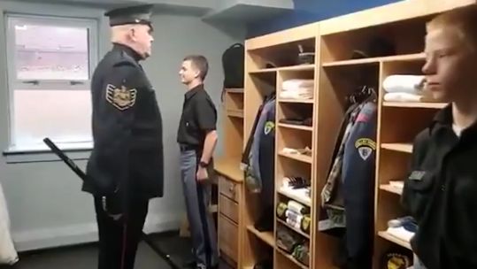 Billy Mott inspects Valley Forge Military Academy and College CREDIT Welsh Guards 
