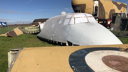 Big Bev's cockpit has been stripped and two coats of undercoat applied (Picture: Solway Aviation Museum)