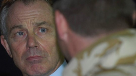 Tony meeting British Troops at Basrah Air Station