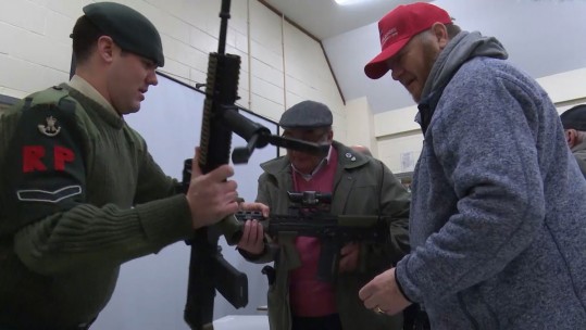 3 RIFLES meet blind veterans