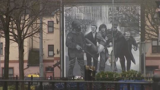 Bloody Sunday mural on Londonderry house
