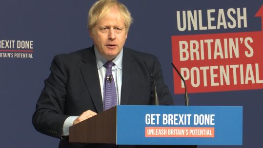 Boris Johnson at Conservative manifesto launch 241119 CREDIT BFBS.jpg