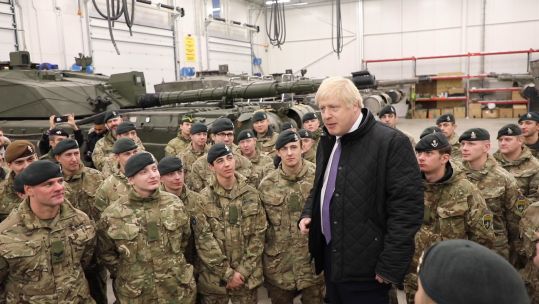 Boris Johnson in Estonia with British troops