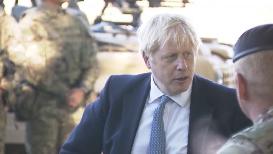 Boris Johnson meets with troops on Salisbury Plain 190919 CREDIT BFBS.jpg