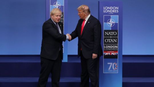 Boris Johnson with Donald Trump at the NATO summit in Watford last month (Picture: MOD).