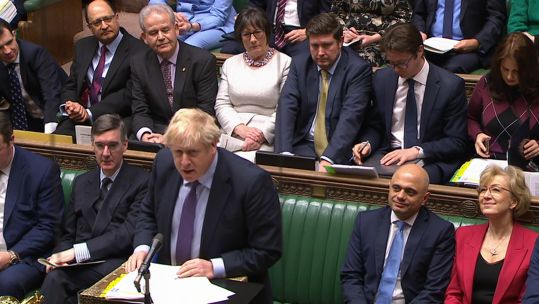 Boris Johnson speaking in House of Commons