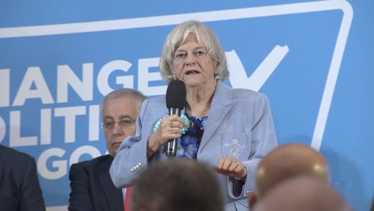 Brexit Party Anne Widdecombe at Defence NATO and Veterans Policy Launch in London Credit POOL 061219