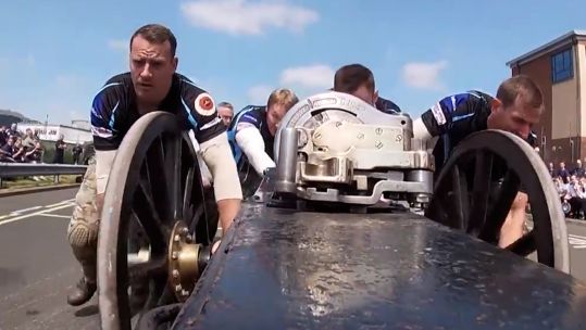 Brickwood’s Field Gun practice for cometition at HMS Collingwood 270623 CREDIT BFBS.jpg 