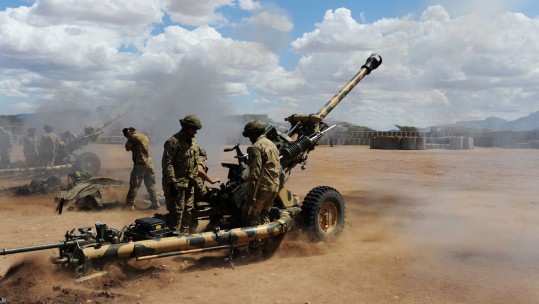 British Army Kenya artillery training